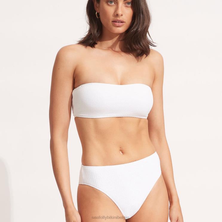 zeeduikbroek met hoge taille Seafolly vrouwen badkleding Z6Z86F320 wit